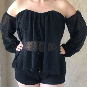 🌻Black dressy crop top sweetheart cut